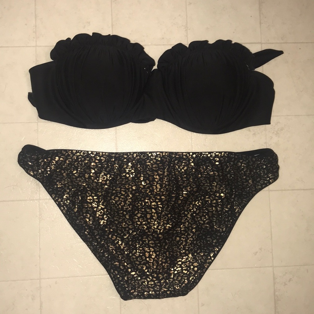 Medium Black and Gold bathing Suit